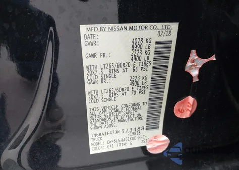 2018 Nissan Titan Xd Sv Diesel из США, поврежденный, VIN 1N6BA1F47JN523488